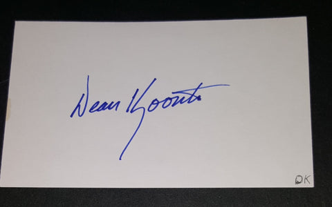 THRILLER AUTHOR DEAN KOONTZ HAND SIGNED INDEX CARD