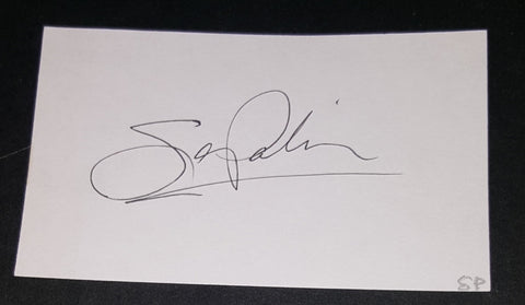 ONE TIME VICE PRESIDENTIAL CANDIDATE SARAH PALIN HAND SIGNED INDEX CARD