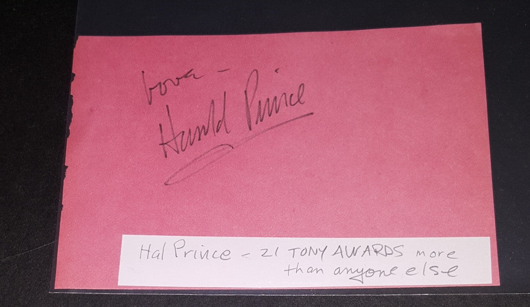 LEGENDARY THEATER PRODUCER HAROLD "HAL" PRINCE HAND SIGNED PAGE