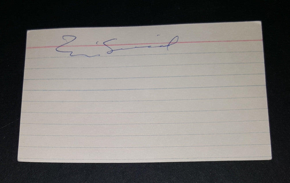 TV NEWS JOURNALIST ERIC SEVARIED HAND SIGNED CARD D.1992