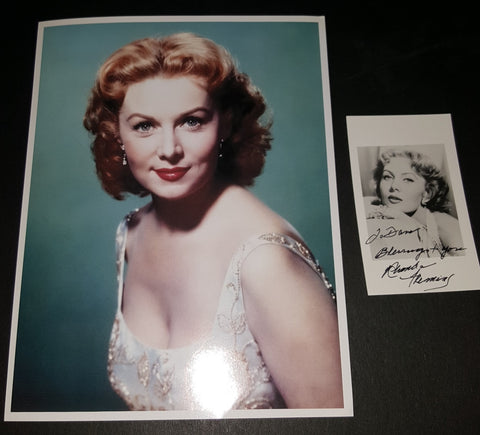 BEAUTIFUL RHONDA FLEMING HAND SIGNED 3X6" PHOTO & NICE PRINT