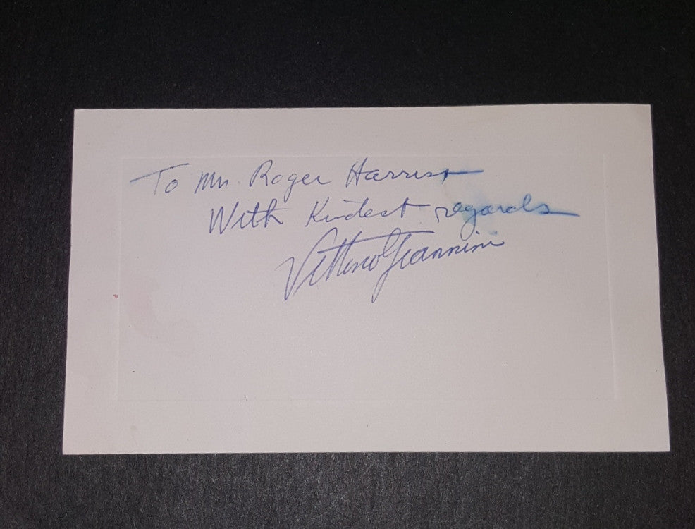 ITALIAN ACTOR DIRECTOR VITTORIO GASSMAN HAND SIGNED CARD D.2000