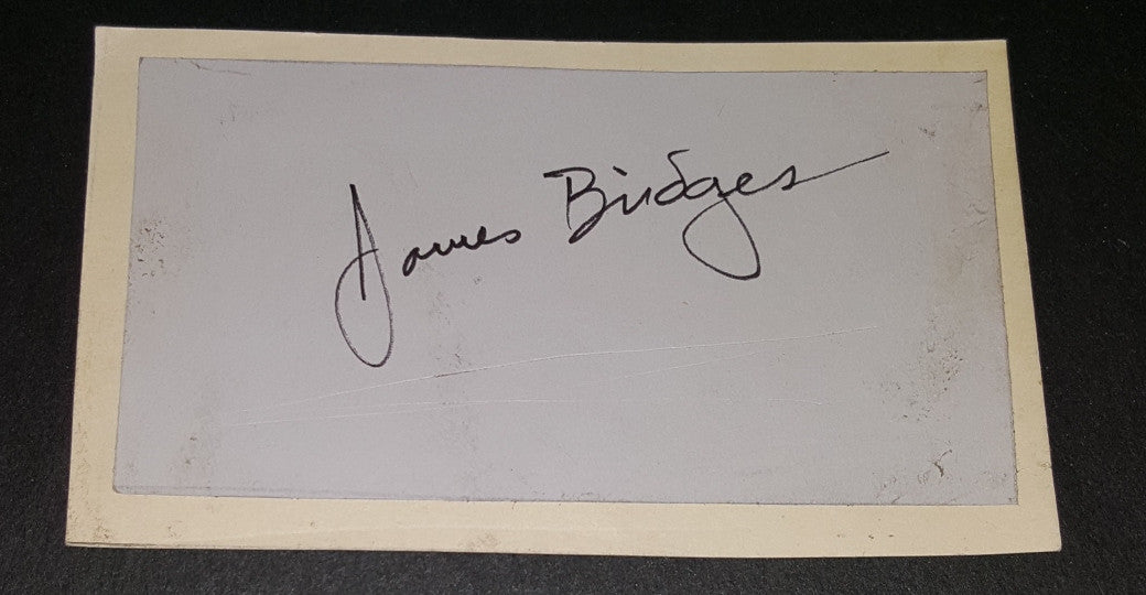 DIRECTOR SCREENWRITER JAMES BRIDGES HAND SIGNED CARD D.1993 "CHINA SYNDROME"