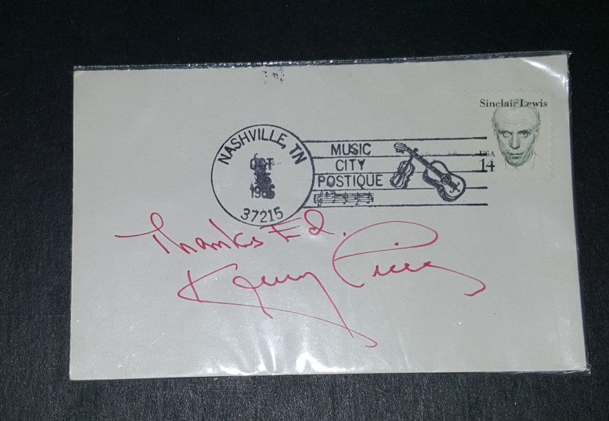 COUNTRY MUSIC GREAT KENNY PRICE HAND SIGNED CARD D.1987