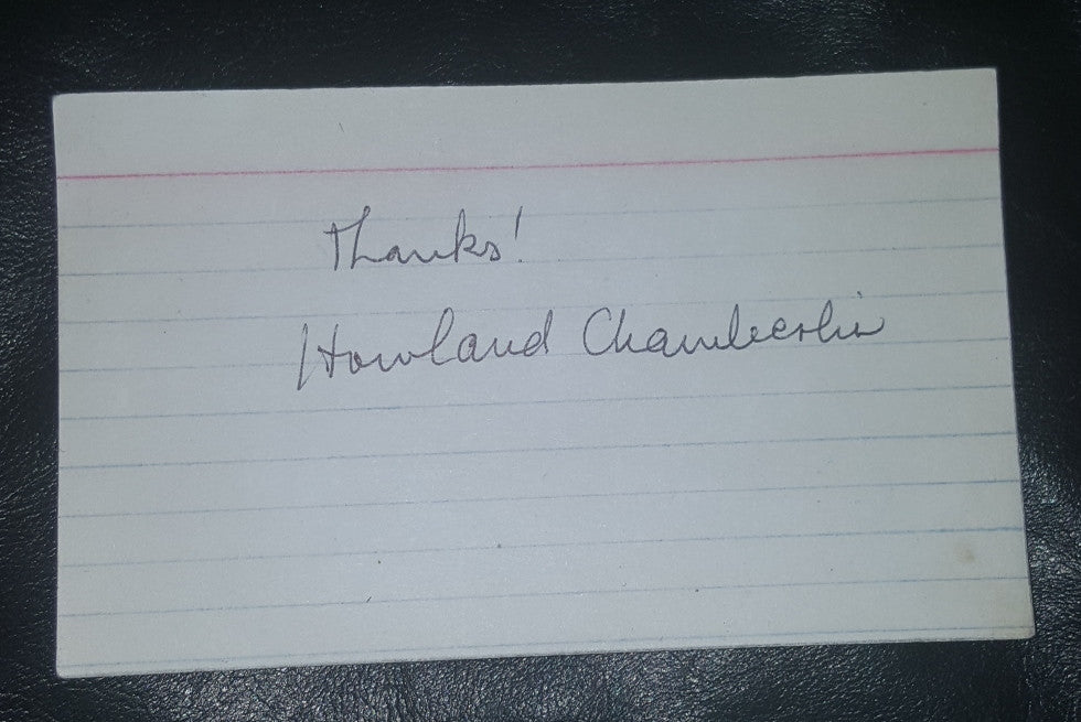 RARE CHARACTER ACTOR HOWLAND CHAMBERLAIN HAND SIGNED CARD D.1984