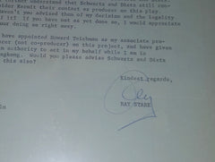 LEGENDARY HOLLYWOOD PRODUCER RAY STARK HAND SIGNED 1959 LETTER D.2004