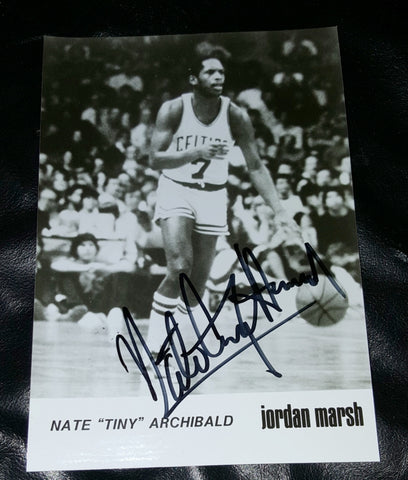 BASKETBALL LEGEND NATE "TINY" ARCHIBALD HAND SIGNED 6X8" CELTICS PHOTO