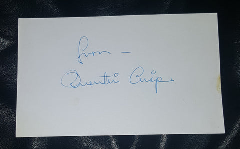ENGLISH WRITER QUENTIN CRISP HAND SIGNED CARD D.1999