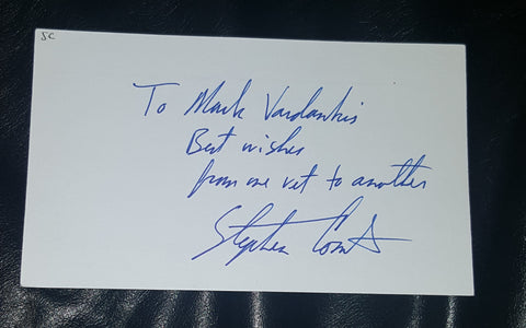 SUSPENSE AUTHOR STEPHEN COONTS HAND SIGNED CARD
