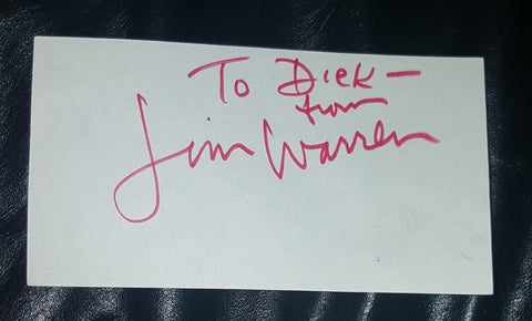 RECORD ALBUM BOOK COVER ARTIST JIM WARREN HAND SIGNED CARD