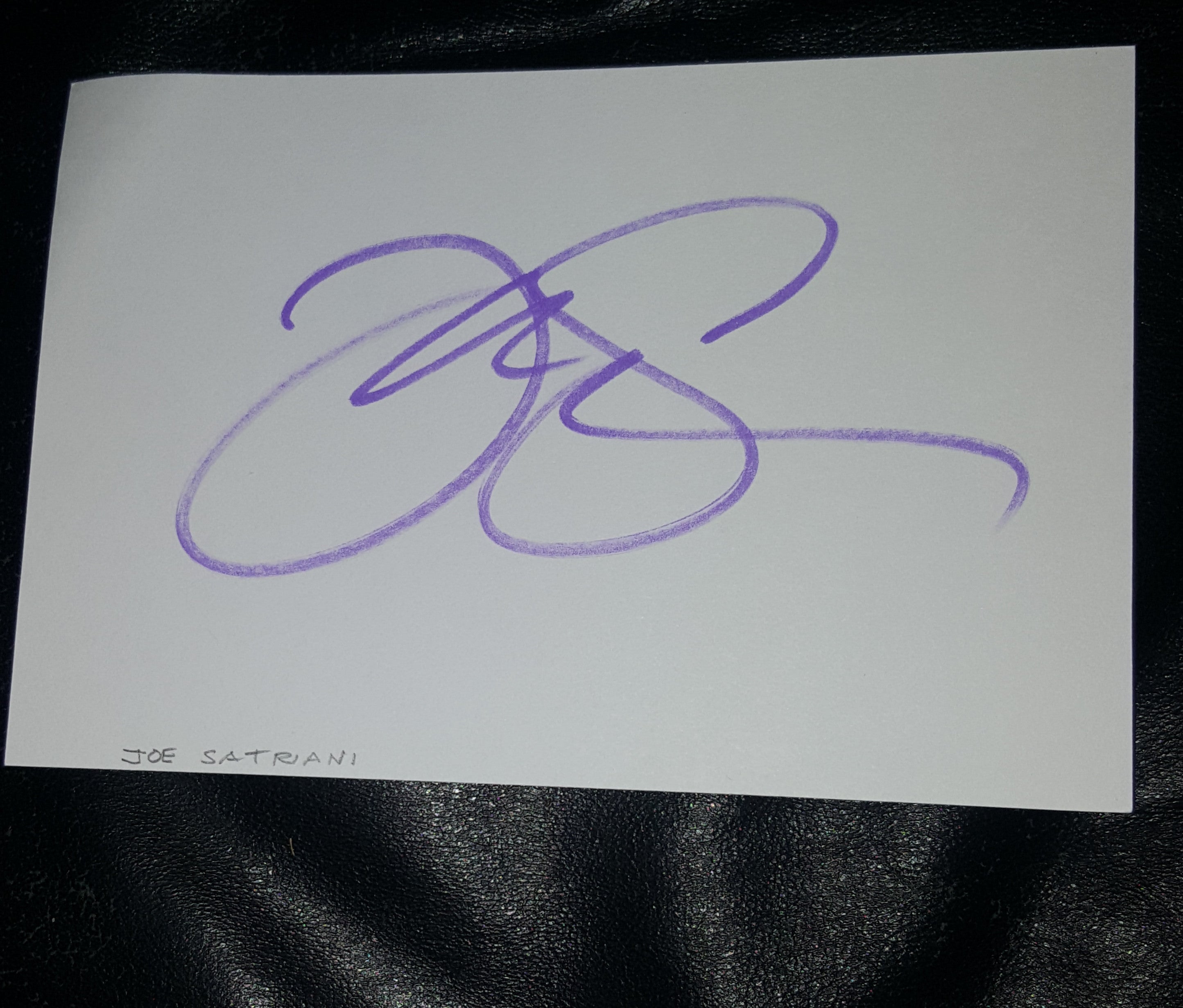 GUITAR LEGEND JOE SATRIANI HAND SIGNED CARD