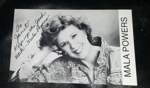 VINTAGE FILM ACTRESS MALA POWERS HAND SIGNED 4X6" PHOTO D.2007