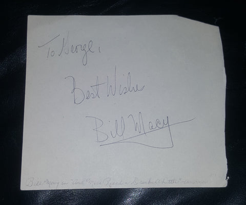 "MAUDE" ACTOR BILL MACY HAND SIGNED PAGE