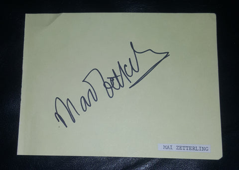 SWEDISH ACTRESS DIRECTOR MAI ZETTERLING (D.1994) HAND SIGNED PAGE