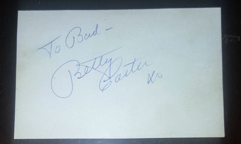 JAZZ SINGER BETTY CARTER HAND SIGNED CARD D.1998