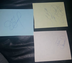 3X OSMOND FAMILY AUTOGRAPH LOT SIGNED PAGES OF BROTHERS DONNY JAY AND JIMMY AND NICE PRINT