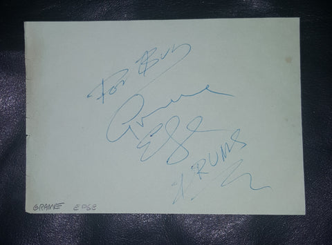 "MOODY BLUES" DRUMMER GRAEME EDGE HAND SIGNED PAGE