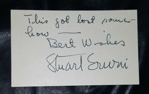 VINTAGE ACTOR STU (STUART) ERWIN HAND SIGNED CARD D.1967