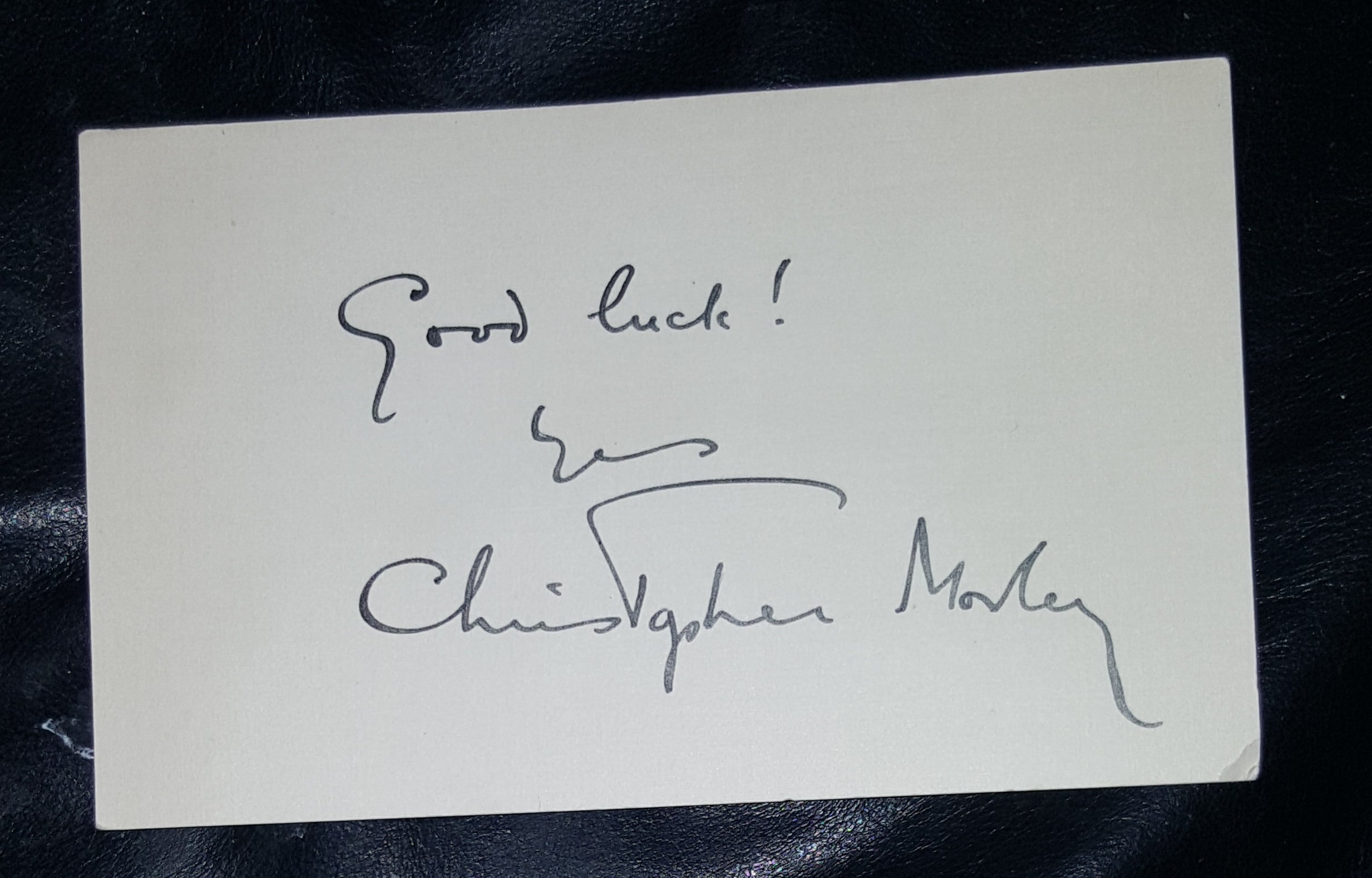 NOVELIST AND JOURNALIST CHRISTOPHER MORLEY HAND SIGNED CARD D.1953