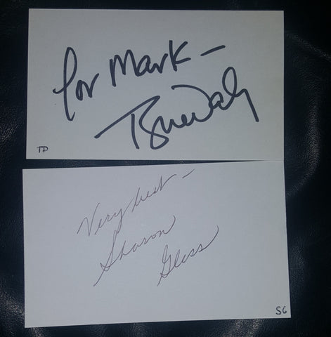 SHARON GLESS & TYNE DALY HAND SIGNED CARDS CAGNEY & LACEY