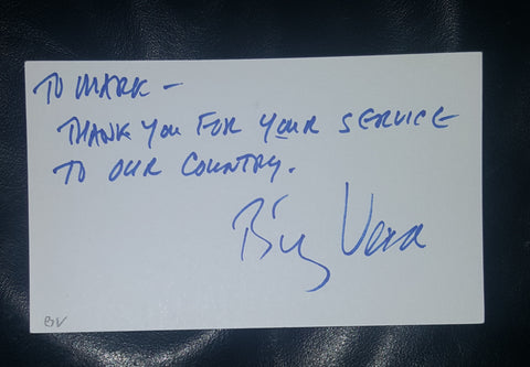 SINGER BILLY VERA (AND THE BEATERS) HAND SIGNED CARD "AT THIS MOMENT"