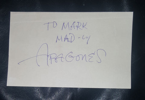 MAD MAGAZINE CARTOONIST SERGIO ARAGONES HAND SIGNED CARD
