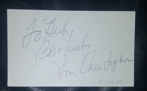 LONG TIME TV ACTOR THOM CHRISTOPHER HAND SIGNED CARD