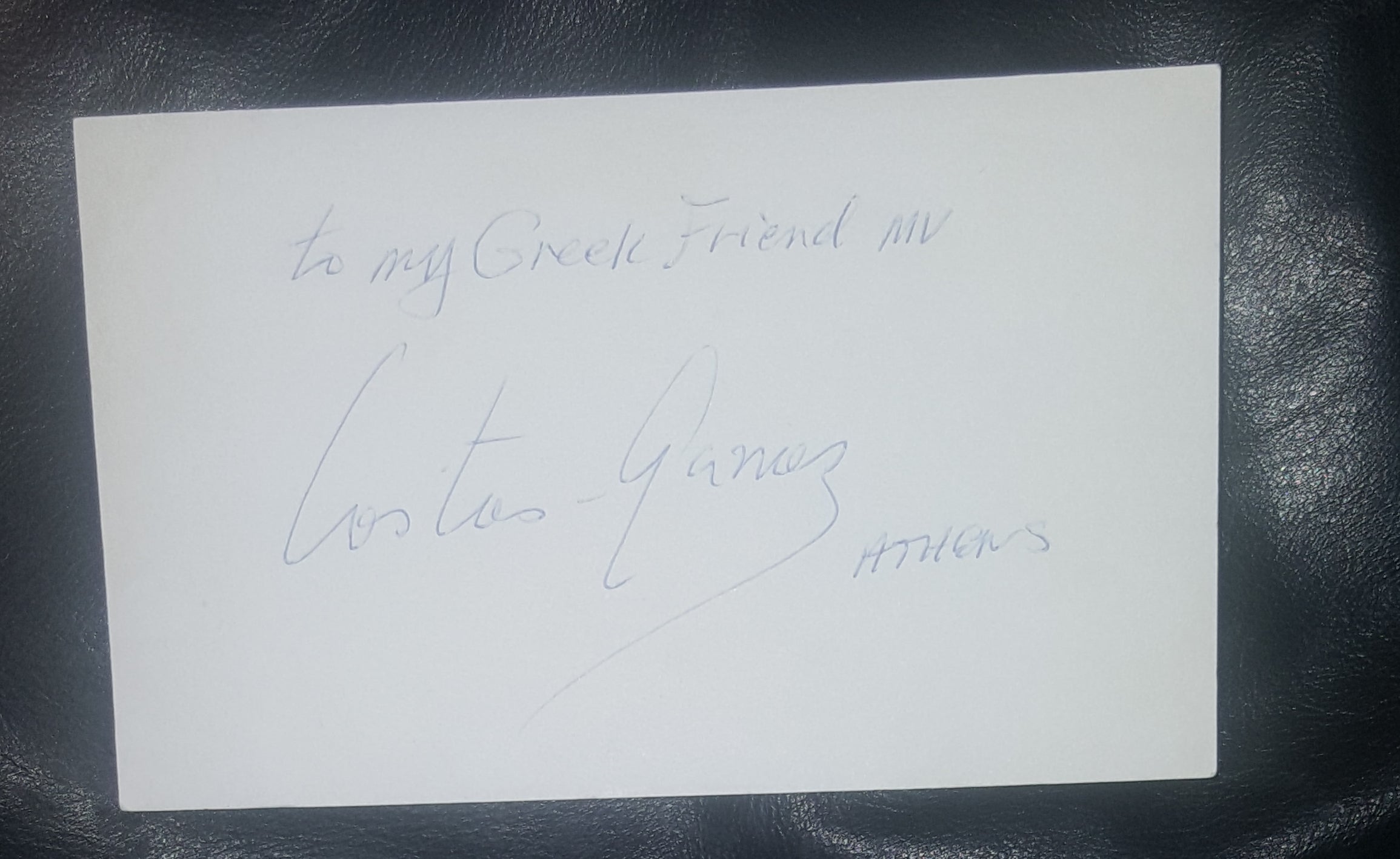 "Z" GREEK DIRECTOR COSTA GARVRAS HAND SIGNED CARD