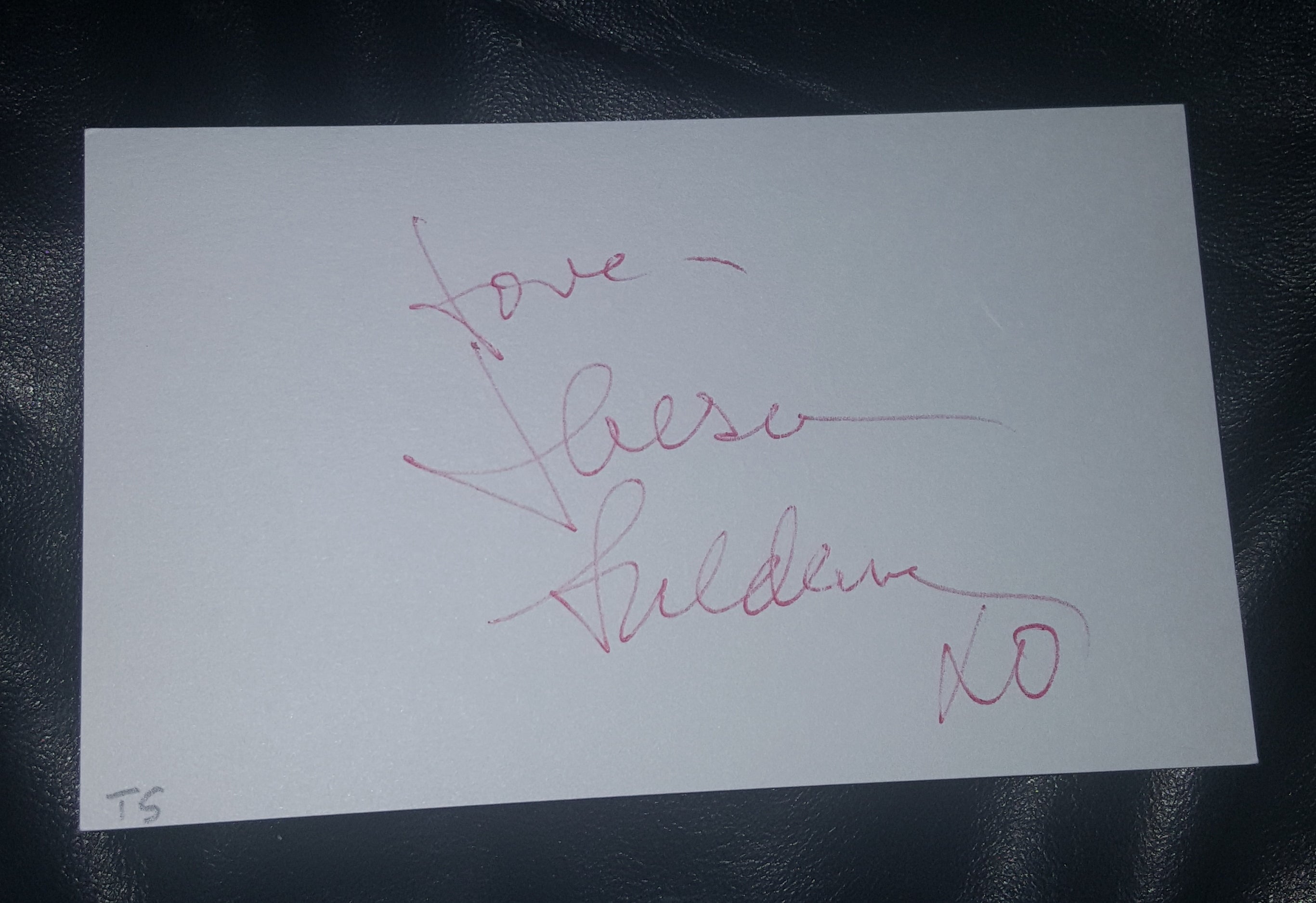 "RAGING BULL" ACTRESS TERESA SALDANA HAND SIGNED CARD D.2016