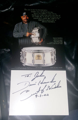 JAZZ HALL OF FAME DRUMMER DENNIS CHRISTOPHER HAND SIGNED 6X9"  PHOTO ADVERTISEMENT