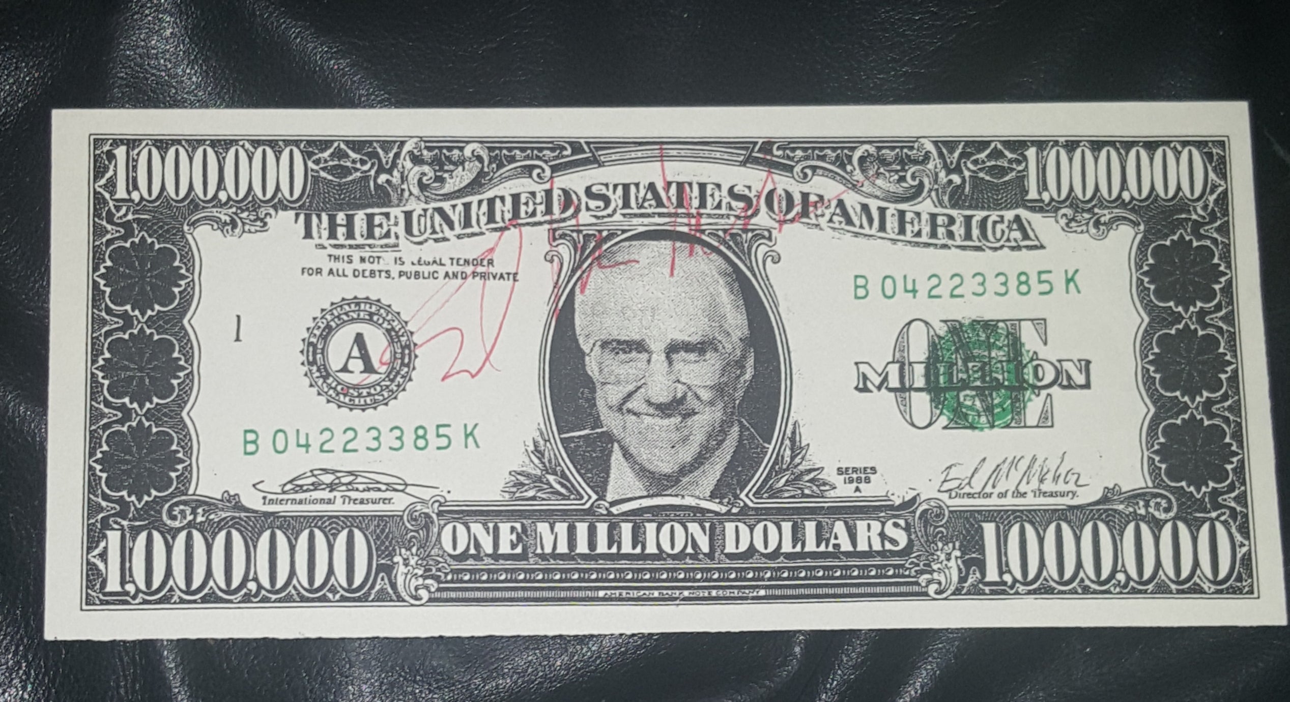 TV SIDEKICK PITCHMAN ED MCMAHON HAND SIGNED ONE MILLION DOLLAR BILL D.2009