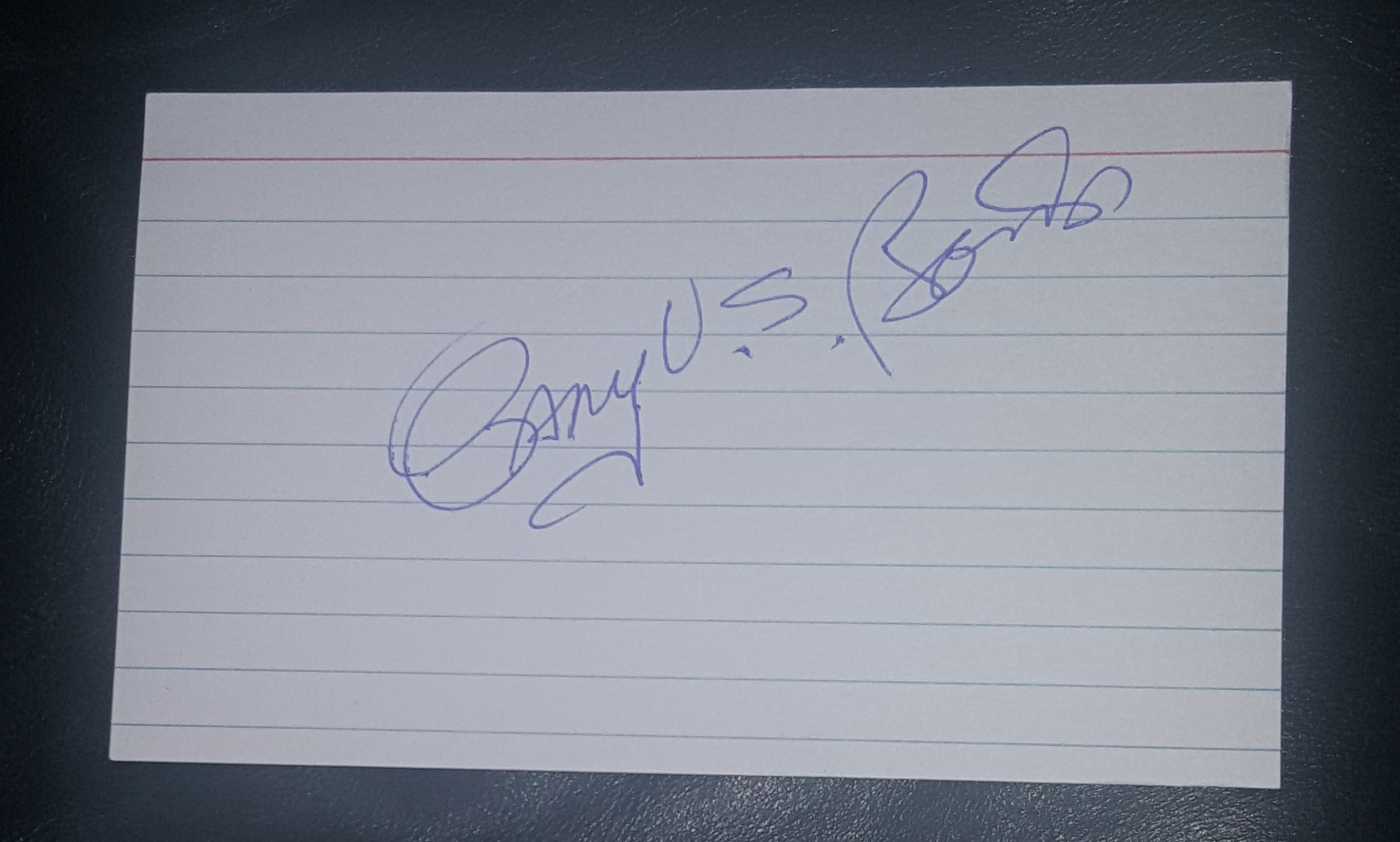 R&B SINGER GARY U.S. BONDS HAND SIGNED INDEX CARD