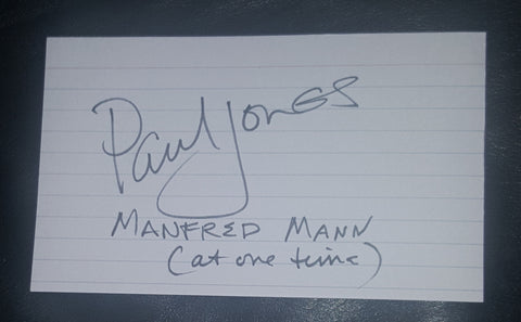 MANFRED MANN VOCALIST HARMONICA PLAYER PAUL JONES HAND SIGNED CARD