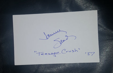 POP SINGER TOMMY SANDS HAND SIGNED CARD 'TEENAGE CRUSH"