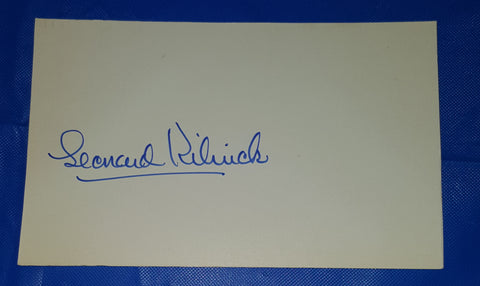 OUR GANG CHILD ACTOR LEONARD KIBRICK HAND SIGNED CARD D.1993