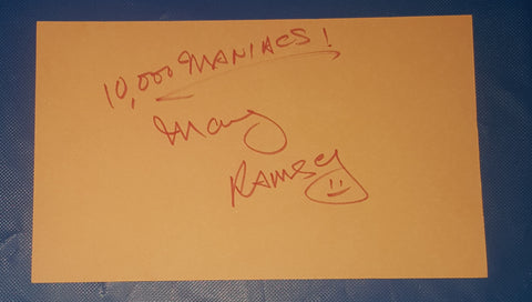 10,000 MANIACS LEAD SINGER MARY RAMSEY HAND SIGNED CARD