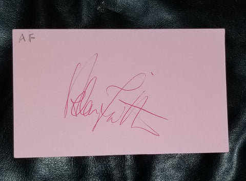 BRITISH POP SENSATION ADAM FAITH HAND SIGNED INDEX CARD D.2003