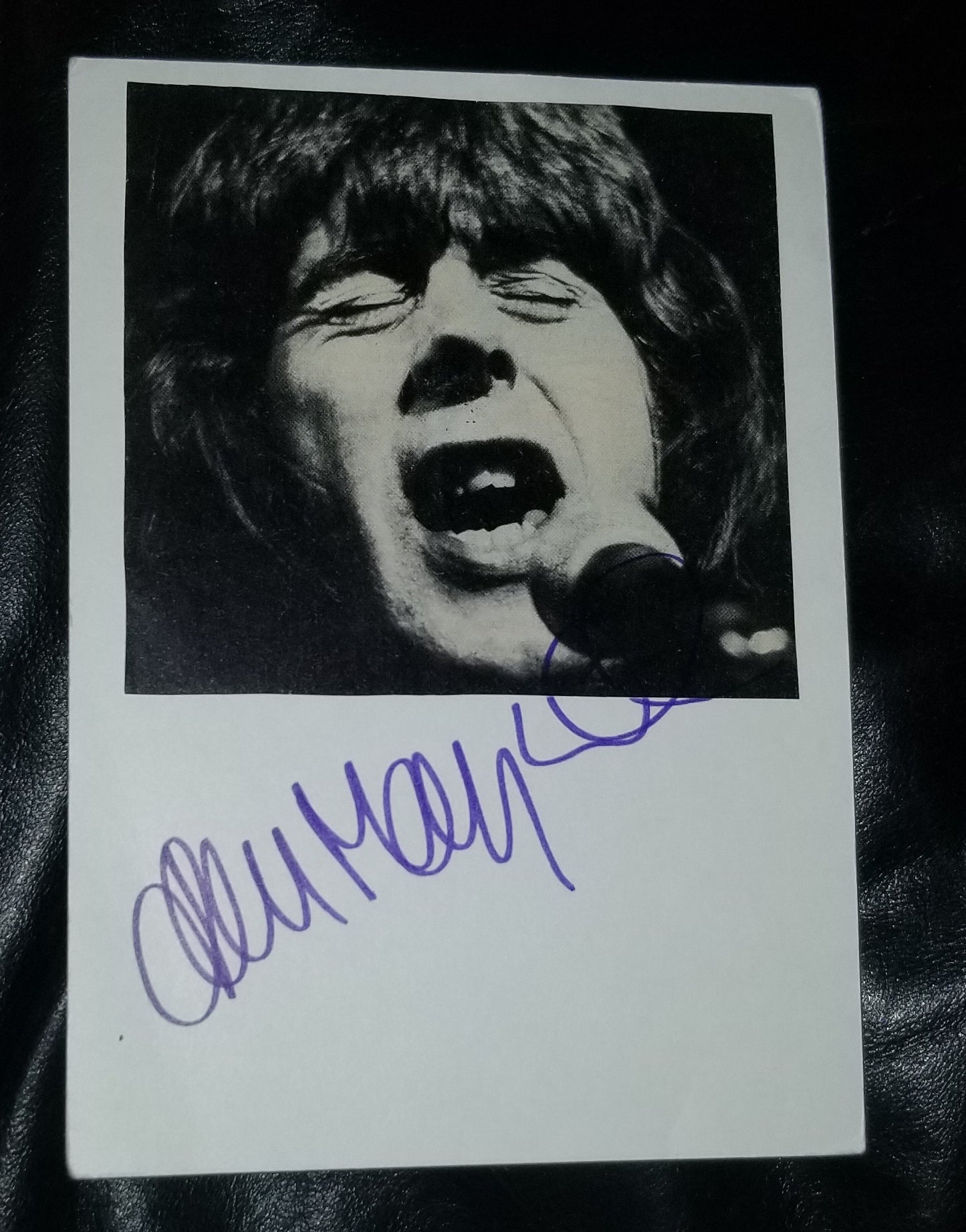 BLUES GREAT JOHN MAYALL HAND SIGNED CARD WITH PHOTO