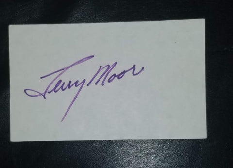 ACTRESS BEAUTY TERRY MOORE (HUGHES) HAND SIGNED CARD