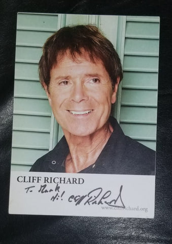 EARLY BRITISH POP STAR CLIFF RICHARD HAND SIGNED 4X6" PHOTO CARD