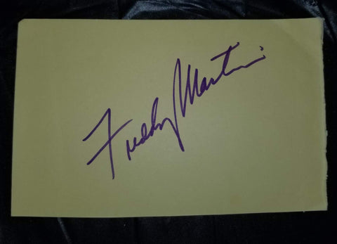 BIG BANDLEADER FREDDY MARTIN HAND SIGNED CARD D.1983