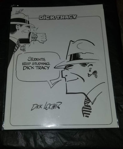 ORIGINAL DICK LOCHER 8X10 DICK TRACY SKETCH WITH SIGNATURE