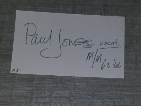 MANFRED MANN VOCALIST HARMONICA PLAYER PAUL JONES HAND SIGNED CARD