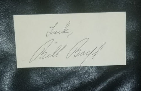 HOPALONG CASSIDY ACTOR WILLIAM BOYD HAND SIGNED SMALL CUT SIGNATURE D.1972