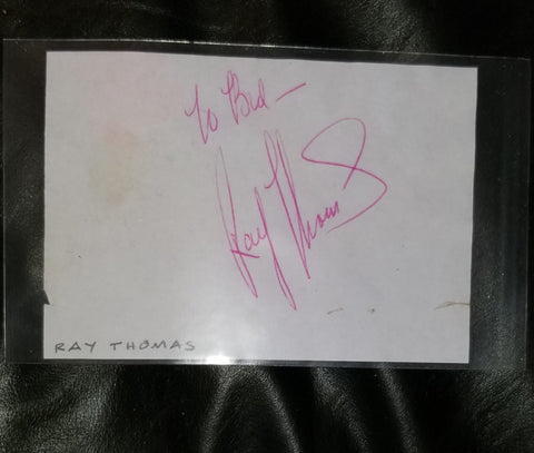 MOODY BLUES FOUNDING MEMBER FLUTIST RAY THOMAS HAND SIGNED PAGE RIP