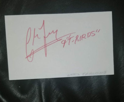 "OUT OF TIME" SINGER CHRIS FARLOWE HAND SIGNED CARD