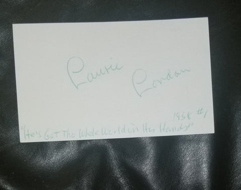 "He's Got the Whole World in His Hands" SINGER LAURIE LONDON HAND SIGNED CARD