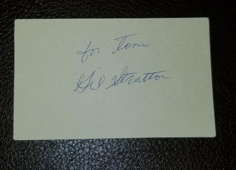 ACTOR SPORTSCASTER GIL STRATTON HAND SIGNED CARD D.2008
