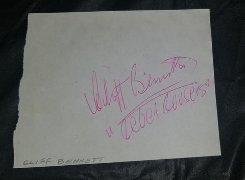 BRITISH R&B SINGER CLIFF BENNETT (& THE REBEL ROUSERS) HAND SIGNED PAGE