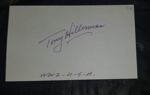 NATIVE AMERICAN AUTHOR TONY HILLERMAN HAND SIGNED CARD D.2008